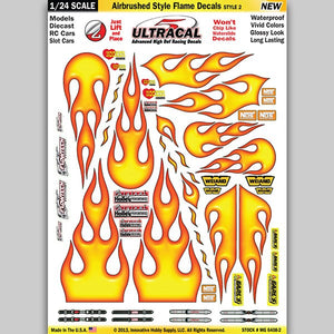 Ultracal 1/24 Airbrushed Style Flame Peel and Stick Decals Style 2 MG6408-2