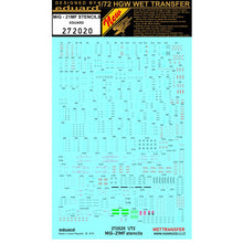 Load image into Gallery viewer, HGW 1/72 Russian Mig-21MF Stencils 272020'