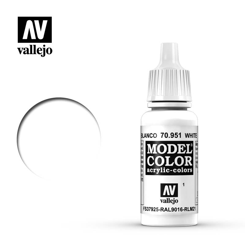 Vallejo White Model Color Paint 17ml