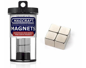 Magcraft 607 - 4 Cube Magnets 0.500"