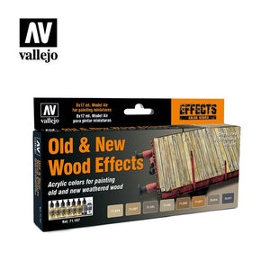 Vallejo 71.187 Old & New Wood Effects 17ml (8 bottles)
