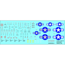 Load image into Gallery viewer, HGW 1/48 US P-38F/G Lightning Stencils and National Markings 248097