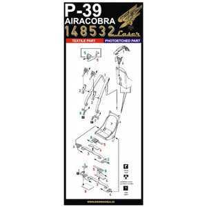 HGW 1/48 US P-39 Airacobra Microcloth/Photoetch Seatbelts 148532