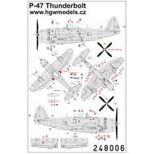 Load image into Gallery viewer, HGW 1/48 US P-47 Thunderbolt Stencils 248006