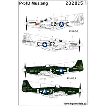 Load image into Gallery viewer, HGW 1/32 US P-51 D/K Mustang Stencils and Markings Wet Transfer 232025