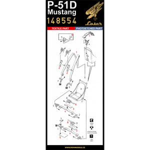 HGW 1/48 US P-51 Mustang Microcloth/Photoetch Seatbelts 148554