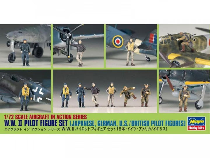 Hasegawa 1/72 WWII Japanese, German, British and US Pilots (6) X72-8 35008