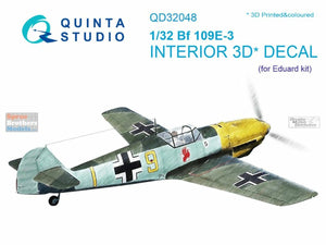 Quinta Studio 1/32 Interior 3D Decal German Bf109E-3 (EDU) QD32048