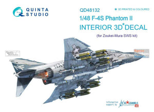 Quinta Studio 1/48 Interior 3D Decal US F-4S Phantom II (ZKM) QD48132