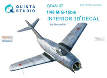 Load image into Gallery viewer, Quinta Studio 1/48 Interior 3D Decal Russian MiG-15bis Fagot (BNC) QD48137