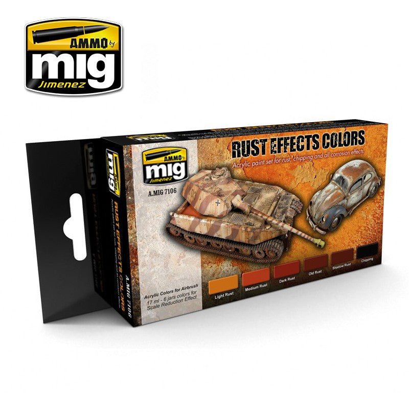 Ammo by Mig AMIG7106 Rust Effects Colors Set (6)