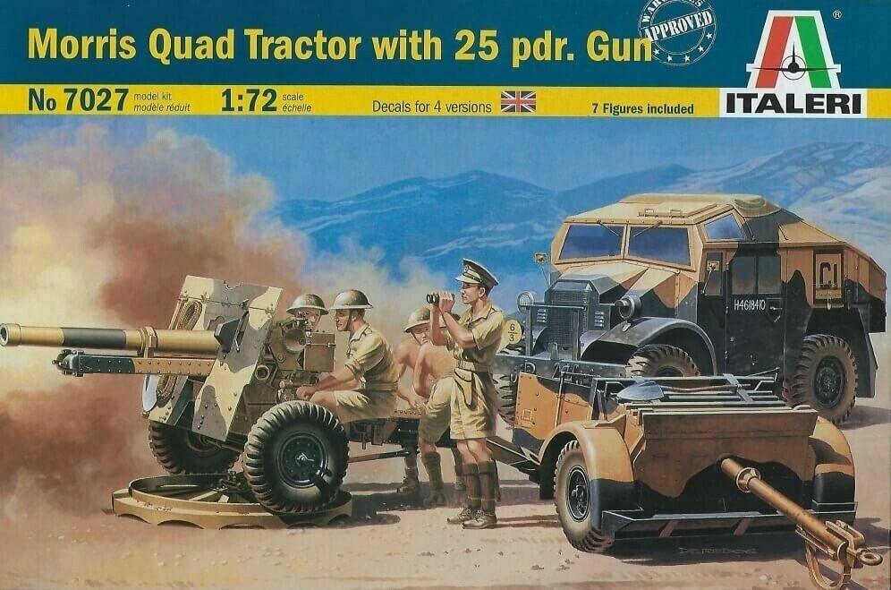 Italeri 1/72 British Morris Quad Tractor w/ 25 pdr. Gun 7027