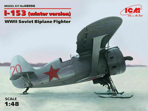 ICM 1/48 Russian I-153 WWII Soviet Biplane Fighter Winter Version 48096