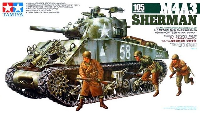 M*n様 AO-1Tamiya M4 Sherman 105mm Howitze Tamiya 1/35 US M4A3 Sherman 105mm 35251 – Burbank's House of Hobbies