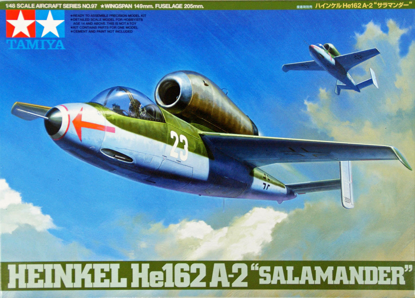 Tamiya 1/48 German Heinkel He162A-2 Salamander Jet Interceptor