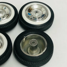Load image into Gallery viewer, Pegasus 1/24 Rim &amp; Tire Set 1127W Crossbars Rims w/ Wide Whitewall Tires (4)