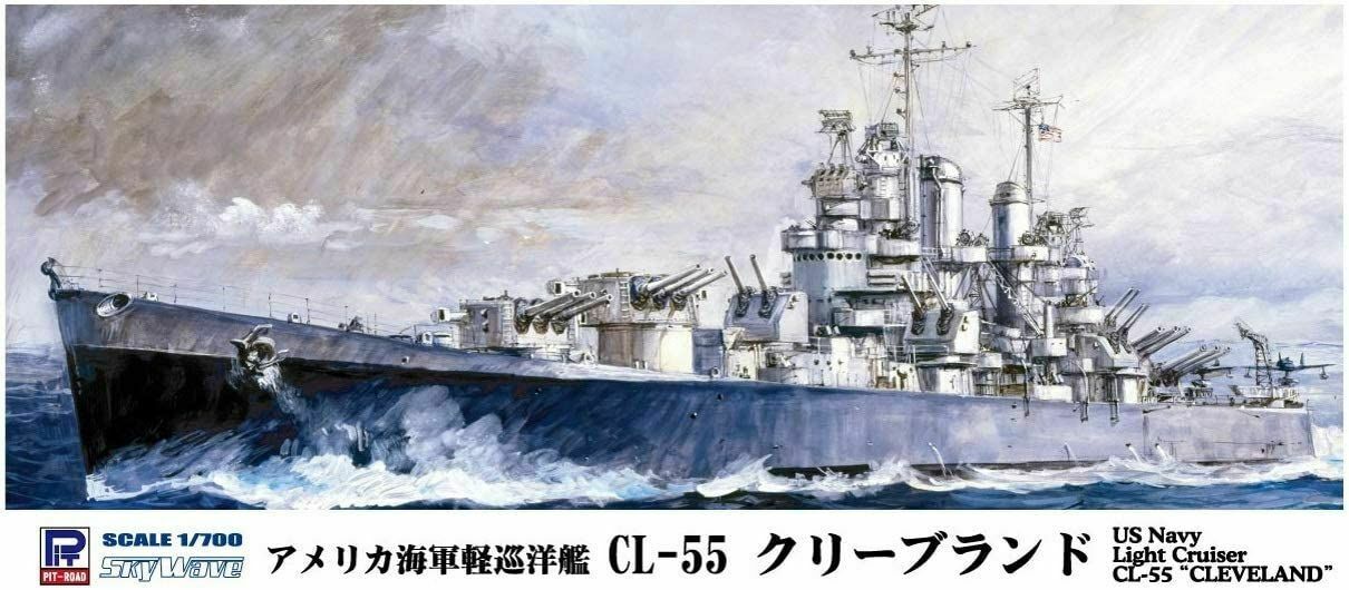 PitRoad 1/700 US Light Cruiser Cleveland CL-55 W208 – Burbank's