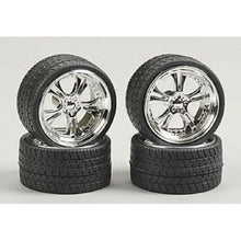 Load image into Gallery viewer, Pegasus 1/24 Rim &amp; Tire Set 2303 Phat Daddy's 23" Chrome Rims w/Tires (4)