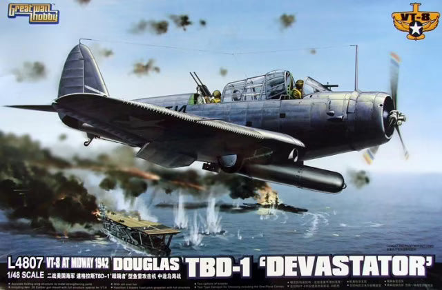 G.W.H 1/48 米海軍 TBD-1 デバステイター 1942 ミッドウェー Great Wall Hobby 1/48 US TBD-1 Devastator Torpedo Bomber Midway