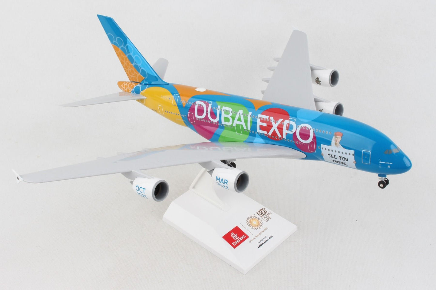 Skymarks 1/200 Emirates Dubai Expo Airbus A380 Plastic Replica SKR1101