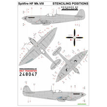 Load image into Gallery viewer, HGW 1/48 British Spitfire HF Mk.VIII Stencils 248047