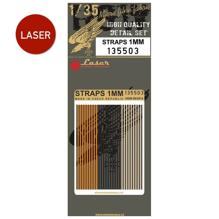 HGW 1/35 Laser Cut Micro-Fabric Straps 1mm 135503