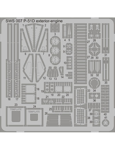 Zoukei-Mura 1/32 US P-51D Photoetch Exterior and Engine Set SWS04-M06