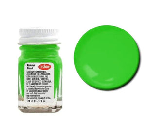 Testors 1174 Enamel Fluorescent  Green 1/4 oz