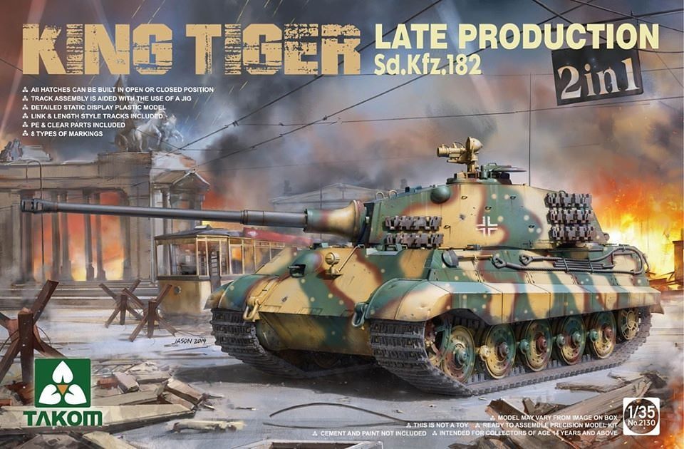 Takom 1/35 German King Tiger Late Production 2 in 1 Kit 2130