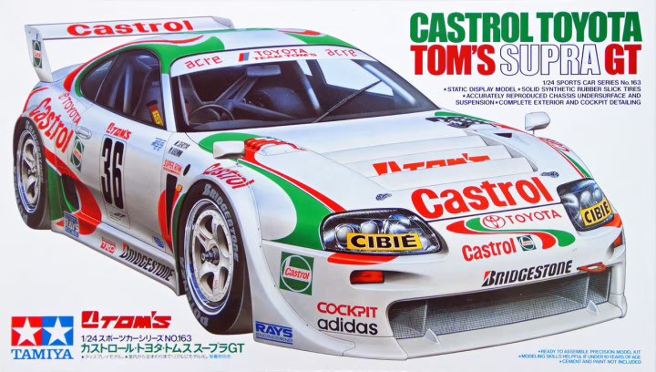 Tamiya 1/24  Castrol Toyota Tom's Supra GT Plastic Model Kit 24163