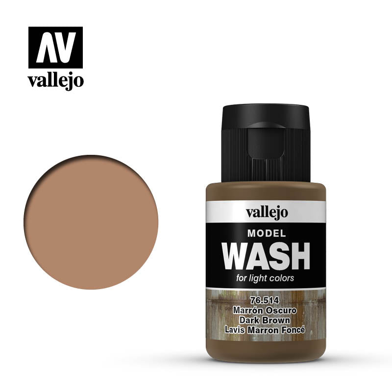 Vallejo Wash 76.514 Dark Brown Wash 35ml