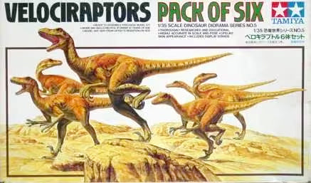 Tamiya 1/35 Velociraptors (6) Dinosaurs 60105