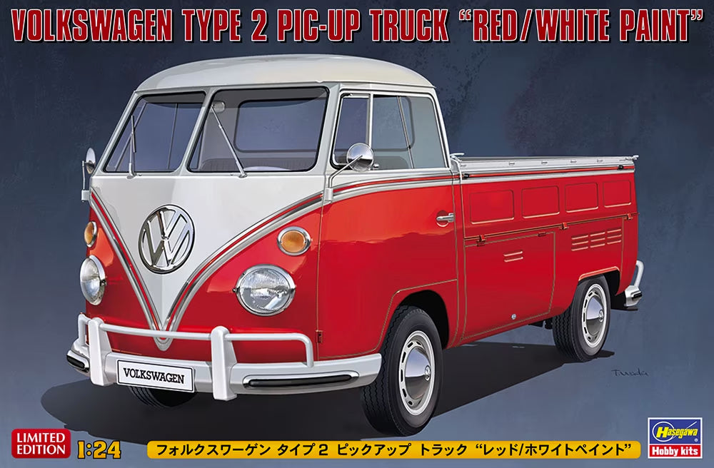 Hasegawa 1/24 Volkswagen VW Type 2 Pic-up Truck Red/White Paint 1967 20556