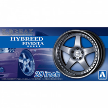 Load image into Gallery viewer, Aoshima 1/24 Rim &amp; Tire Set (100) K.Break Hybreed Fivesta 20" 06113